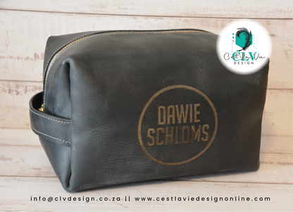 GENUINE LEATHER  BOX TOILETRY BAG