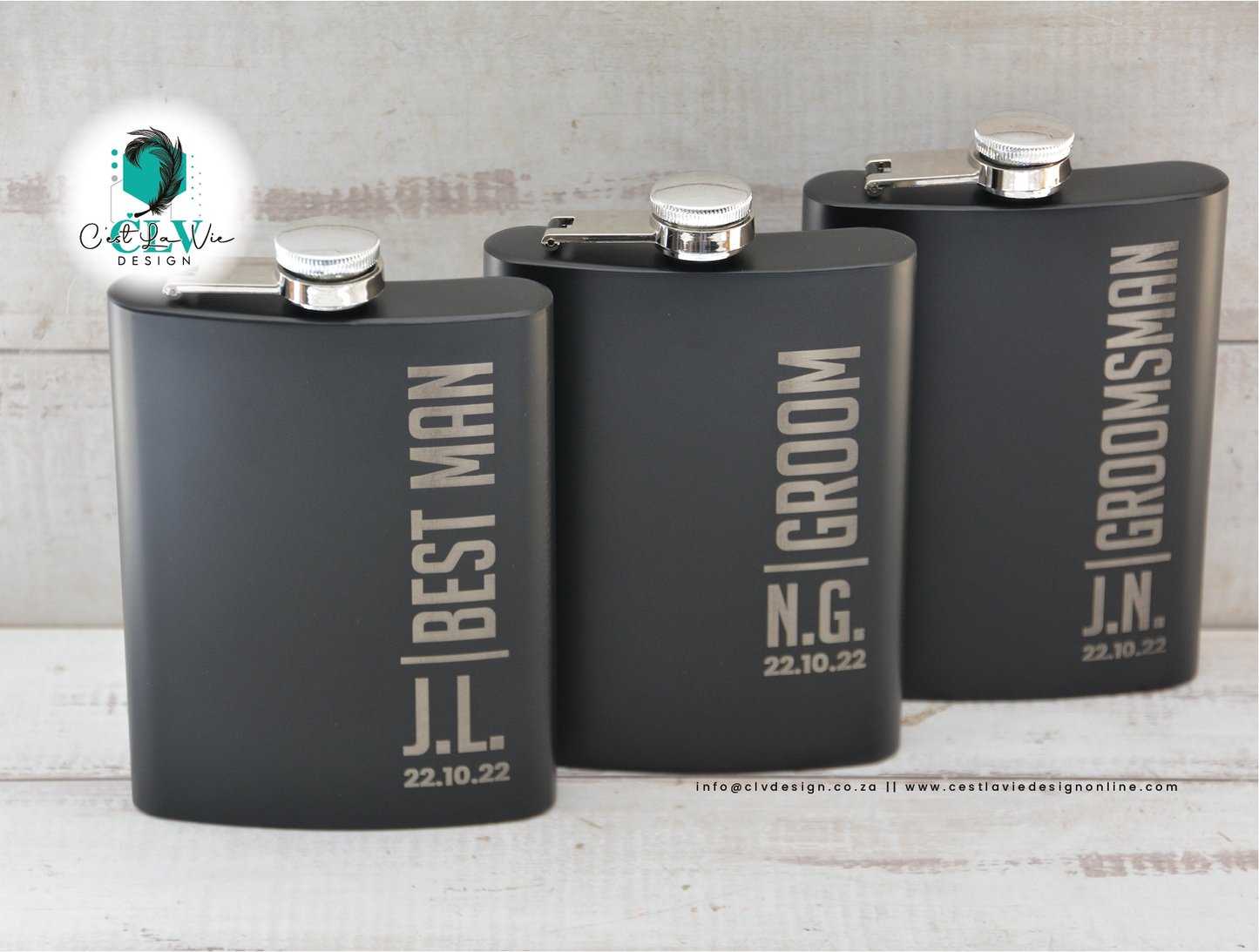 PERSONALISED MATTE BLACK HIP FLASK