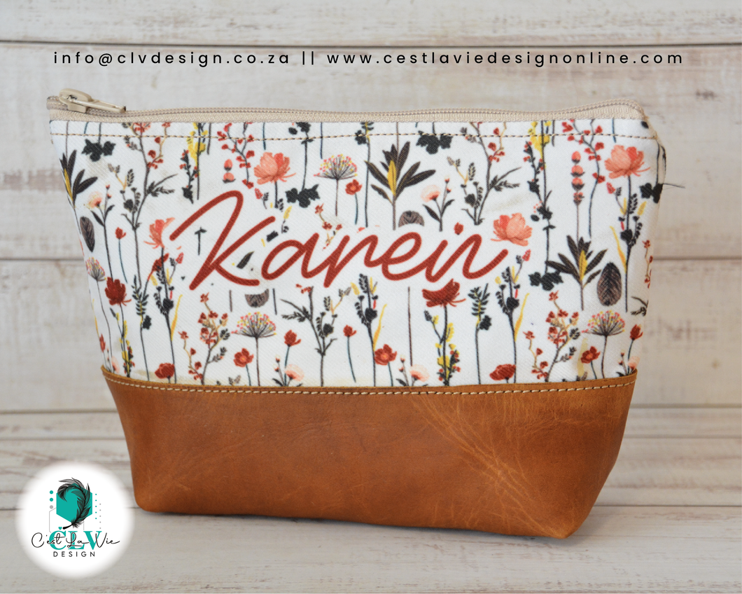 GENUINE LEATHER HALF LEATHER, HALF PRINT BAG